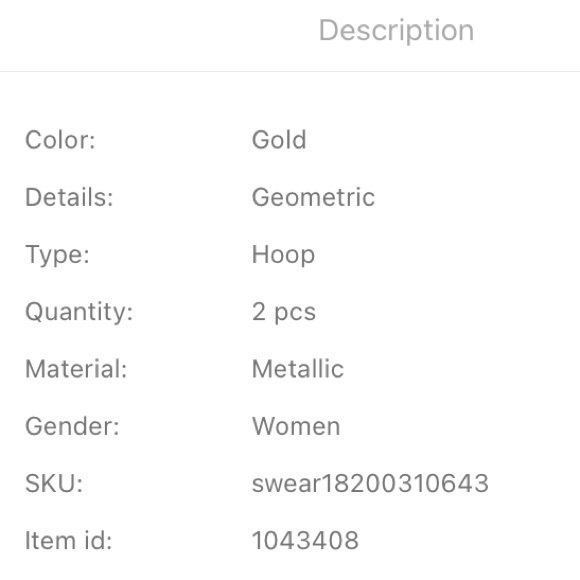 Square Hoop Earrings Golden Geometric - Picture 6 of 7